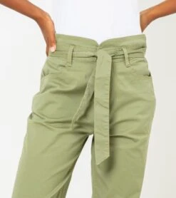 Pantacourt Carotte Ceinture Femme Kaki Clair | Shorts, Pantacourts Camaieu Femme