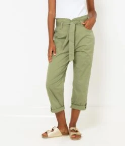 Pantacourt Carotte Ceinture Femme Kaki Clair | Shorts, Pantacourts Camaieu Femme -Vêtements Femme Soldes pantacourt carotte ceinture femme kaki clair shorts pantacourts camaieu femme 5