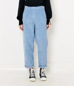 Pantalon Carotte Femme En Velours Ashley Blue | Pantalons Camaieu Femme -Vêtements Femme Soldes pantalon carotte femme en velours ashley blue pantalons camaieu femme 2