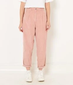 Pantalon Carotte Femme En Velours Pink Dogwood | Pantalons Camaieu Femme -Vêtements Femme Soldes pantalon carotte femme en velours pink dogwood pantalons camaieu femme 2
