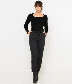 Pantalon Cigarette Femme Anthracite Gris Anthracite Foncé Chiné | Pantalons Camaieu Femme -Vêtements Femme Soldes pantalon cigarette femme anthracite gris anthracite foncc3a9 chinc3a9 pantalons camaieu femme 4