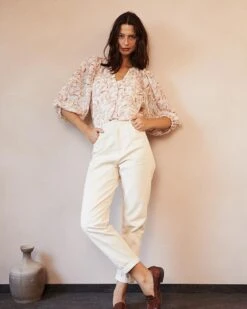Pantalon Daren Ecru | Pantalons Grace & Mila Femme -Vêtements Femme Soldes pantalon daren ecru pantalons grace mila femme 2