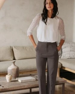 Pantalon Divin Kaki | Pantalons Grace & Mila Femme -Vêtements Femme Soldes pantalon divin kaki pantalons grace mila femme 3