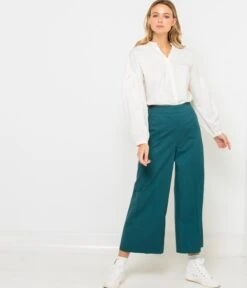 Pantalon Droit Coton Bio Femme Mediterranea | Pantalons Camaieu Femme