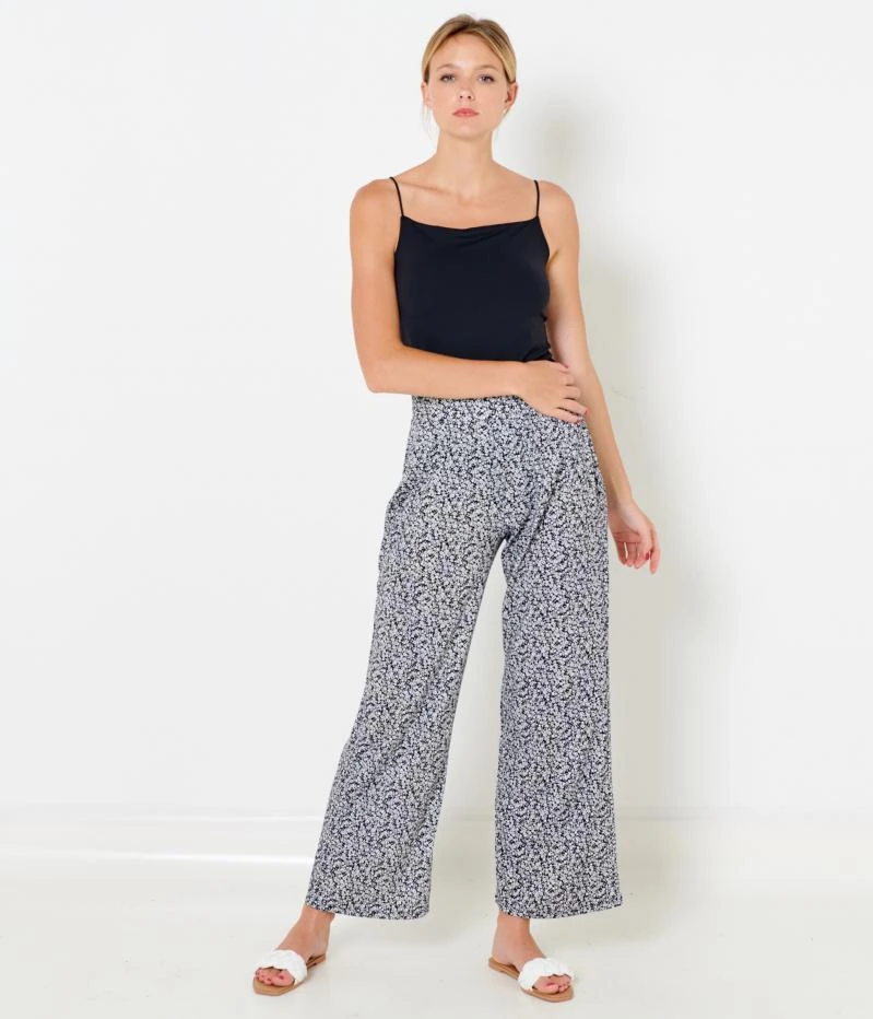 Pantalon Large Élastique Fleuri Femme Liberty Nb | Pantalons Camaieu Femme 6 Pantalon Large Élastique Fleuri Femme Liberty Nb | Pantalons Camaieu Femme – Image 4