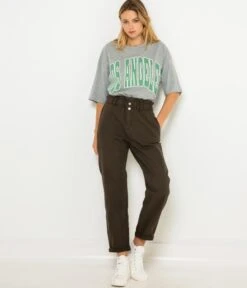 Pantalon Taille Haute Froncée Waterless Process Bungee Cord | Pantalons Camaieu Femme -Vêtements Femme Soldes pantalon taille haute froncc3a9e waterless process bungee cord pantalons camaieu femme 4