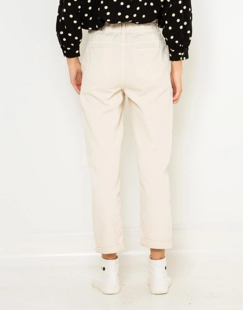 Pantalon Taille Haute Froncée Waterless Process Gardenia | Pantalons Camaieu Femme 5 Pantalon Taille Haute Froncée Waterless Process Gardenia | Pantalons Camaieu Femme – Image 3