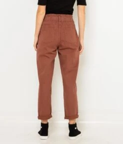 Pantalon Taille Haute Froncée Waterless Process Mink | Pantalons Camaieu Femme -Vêtements Femme Soldes pantalon taille haute froncc3a9e waterless process mink pantalons camaieu femme 3