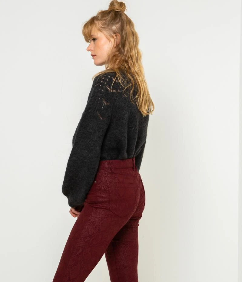 Pantalon Tregging Effet Python Femme Serpent Bordeaux | Pantalons Camaieu Femme 8 Pantalon Tregging Effet Python Femme Serpent Bordeaux | Pantalons Camaieu Femme – Image 6