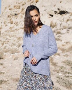 Pull Calvin Bleu | Pulls & Cardigans Grace & Mila Femme -Vêtements Femme Soldes pull calvin bleu pulls cardigans grace mila femme 4