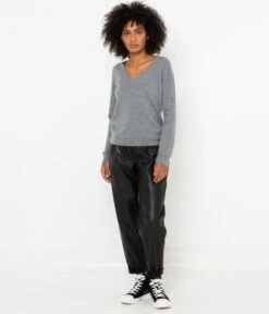 Pull Col V 100% Cachemire Femme Gris Moyen Chiné | Pull, Gilets Camaieu Femme -Vêtements Femme Soldes pull col v 100 cachemire femme gris moyen chinc3a9 pull gilets camaieu femme 4