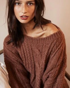 Pull Damael Chocolat | Pulls & Cardigans Grace & Mila Femme 11 Pull Damael Chocolat | Pulls & Cardigans Grace & Mila Femme -Vêtements Femme Soldes pull damael chocolat pulls cardigans grace mila femme 4