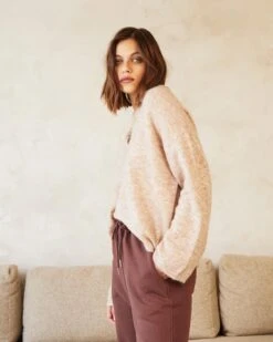 Pull Damier Taupe | Pulls & Cardigans Grace & Mila Femme