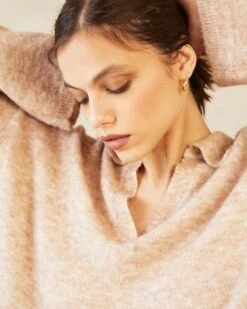 Pull Damier Taupe | Pulls & Cardigans Grace & Mila Femme -Vêtements Femme Soldes pull damier taupe pulls cardigans grace mila femme 4