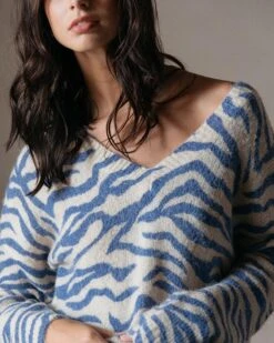 Pull Drake Bleu | Pulls & Cardigans Grace & Mila Femme -Vêtements Femme Soldes pull drake bleu pulls cardigans grace mila femme 3