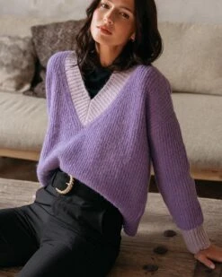 Pull Dylan Violet | Pulls & Cardigans Grace & Mila Femme -Vêtements Femme Soldes pull dylan violet pulls cardigans grace mila femme 2