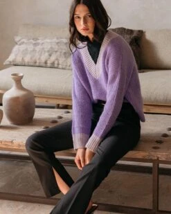 Pull Dylan Violet | Pulls & Cardigans Grace & Mila Femme -Vêtements Femme Soldes pull dylan violet pulls cardigans grace mila femme 3