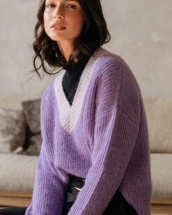 Pull Dylan Violet | Pulls & Cardigans Grace & Mila Femme -Vêtements Femme Soldes pull dylan violet pulls cardigans grace mila femme 4