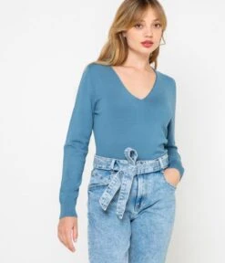 Pull Femme Col V Viscose Responsable Bluestone | Pull, Gilets Camaieu Femme -Vêtements Femme Soldes pull femme col v viscose responsable bluestone pull gilets camaieu femme 2