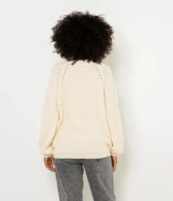 Pull Grosse Maille Femme Coton Bio Pastel Parchment | Pull, Gilets Camaieu Femme -Vêtements Femme Soldes pull grosse maille femme coton bio pastel parchment pull gilets camaieu femme 3