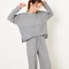 Pull Homewear Femme Gris Clair Chine | Homewear Camaieu Femme
