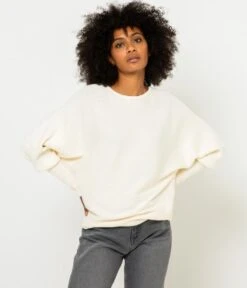 Pull Maille Ottoman Coton Bio Gardenia | Pull, Gilets Camaieu Femme -Vêtements Femme Soldes pull maille ottoman coton bio gardenia pull gilets camaieu femme 6