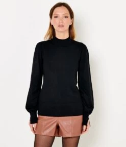 Pull Manches Ballon Femme Viscose Responsable Noir | Pull, Gilets Camaieu Femme -Vêtements Femme Soldes pull manches ballon femme viscose responsable noir pull gilets camaieu femme 2