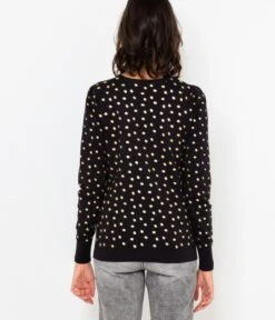 Pull Manches Ballons Femme À Pois Dorés Viscose Respons Dark Navy | Pull, Gilets Camaieu Femme -Vêtements Femme Soldes pull manches ballons femme c3a0 pois dorc3a9s viscose respons dark navy pull gilets camaieu femme 3