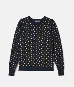 Pull Manches Ballons Femme À Pois Dorés Viscose Respons Dark Navy | Pull, Gilets Camaieu Femme -Vêtements Femme Soldes pull manches ballons femme c3a0 pois dorc3a9s viscose respons dark navy pull gilets camaieu femme 7