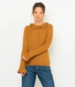 Pull Volants Femme Matières Recyclées Brown Sugar | Pull, Gilets Camaieu Femme -Vêtements Femme Soldes pull volants femme matic3a8res recyclc3a9es brown sugar pull gilets camaieu femme 2