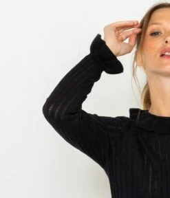 Pull Volants Femme Matières Recyclées Dark Navy | Pull, Gilets Camaieu Femme