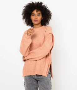 Pull tunique Femme En Polyester Recyclé  Cafe Creme | Pull, Gilets Camaieu Femme