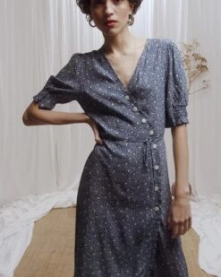 Robe Carmen Marine | Robes Grace & Mila Femme -Vêtements Femme Soldes robe carmen marine robes grace mila femme 2