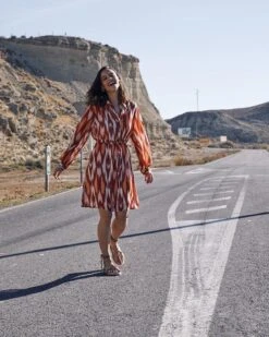 Robe Chanaze Terracotta | Robes Grace & Mila Femme -Vêtements Femme Soldes robe chanaze terracotta robes grace mila femme 2