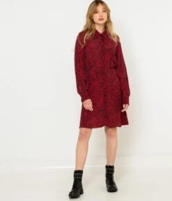 Robe Chemise Imprimé Coeurs Sweatheart | Robes, Combinaisons Camaieu Femme -Vêtements Femme Soldes robe chemise imprimc3a9 coeurs sweatheart robes combinaisons camaieu femme 4