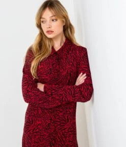 Robe Chemise Imprimé Coeurs Sweatheart | Robes, Combinaisons Camaieu Femme -Vêtements Femme Soldes robe chemise imprimc3a9 coeurs sweatheart robes combinaisons camaieu femme 6