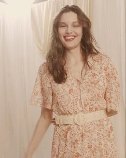 Robe Clemence Beige | Robes Grace & Mila Femme -Vêtements Femme Soldes robe clemence beige robes grace mila femme 3