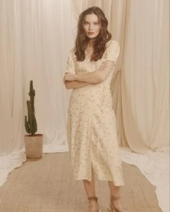 Robe Clementine Beige | Robes Grace & Mila Femme -Vêtements Femme Soldes robe clementine beige robes grace mila femme 4