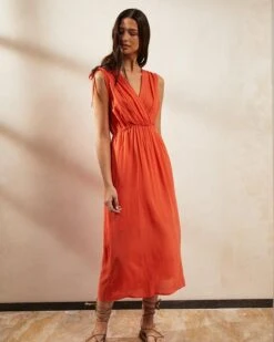 Robe Crillon Corail | Robes Grace & Mila Femme -Vêtements Femme Soldes robe crillon corail robes grace mila femme 3