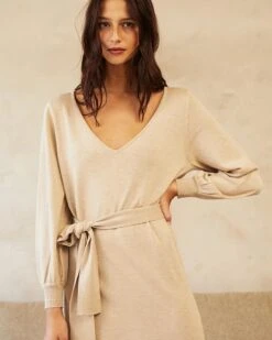 Robe Dame Beige | Robes Grace & Mila Femme -Vêtements Femme Soldes robe dame beige robes grace mila femme 3