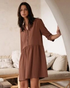 Robe Darlene Taupe | Robes Grace & Mila Femme
