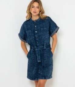 Robe Denim Waterless Process Stone | Robes, Combinaisons Camaieu Femme -Vêtements Femme Soldes robe denim waterless process stone robes combinaisons camaieu femme 2