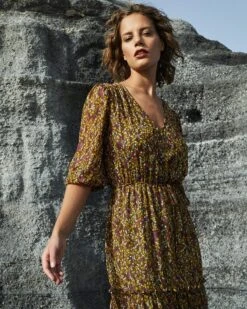 Robe Denise Kaki | Robes Grace & Mila Femme -Vêtements Femme Soldes robe denise kaki robes grace mila femme 2