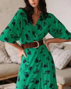 Robe Dina Vert | Robes Grace & Mila Femme -Vêtements Femme Soldes robe dina vert robes grace mila femme 2