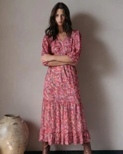Robe Doris Rose | Robes Grace & Mila Femme -Vêtements Femme Soldes robe doris rose robes grace mila femme 2