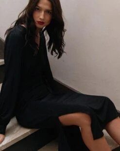 Robe Dorothe Noir | Robes Grace & Mila Femme -Vêtements Femme Soldes robe dorothe noir robes grace mila femme 2