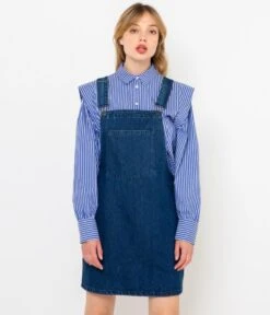 Robe Salopette En Denim Process Waterless Brut | Robes, Combinaisons Camaieu Femme -Vêtements Femme Soldes robe salopette en denim process waterless brut robes combinaisons camaieu femme 2