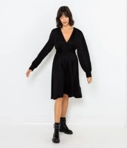 Robe Satinée Noir | Robes, Combinaisons Camaieu Femme -Vêtements Femme Soldes robe satinc3a9e noir robes combinaisons camaieu femme 4