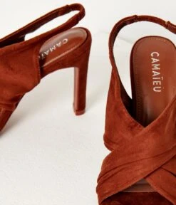 Sandales À Talons Brides Croisées Femme Acajou | Chaussures Camaieu Femme -Vêtements Femme Soldes sandales c3a0 talons brides croisc3a9es femme acajou chaussures camaieu femme 3