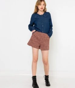Short En Tweed Femme Tweed Rouge Preppy | Shorts, Pantacourts Camaieu Femme -Vêtements Femme Soldes short en tweed femme tweed rouge preppy shorts pantacourts camaieu femme 4